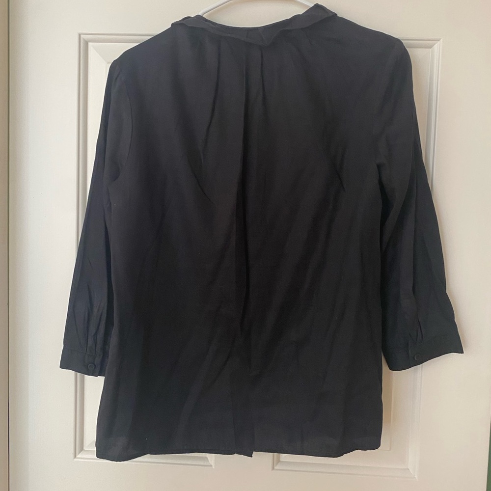 Talbots Black Ruffle Blouse Top - Picture 7 of 9